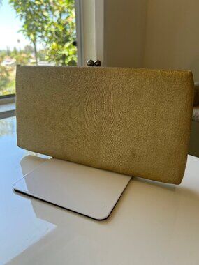 VINTAGE AFTER FIVE 1950's Gold Lame Clutch Purse